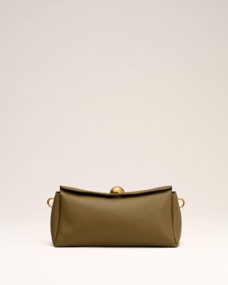 Ami Khaki Leather Carrousel Bag Green - OS - Unisex