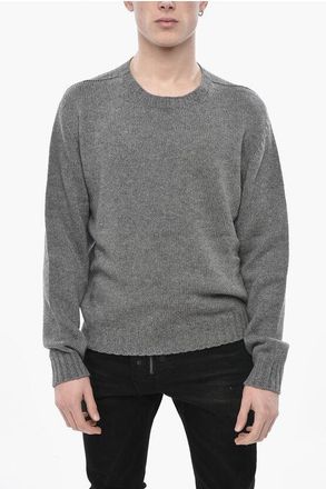 Palm Angels Cashmere-Blend Crewneck Sweater CURVED LOGO size Xs