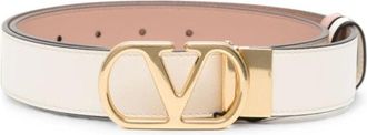 Valentino Garavani VLogo Signature Belt - female - Valentino Garavani - Belts - Beige - 80 CM - Accessories