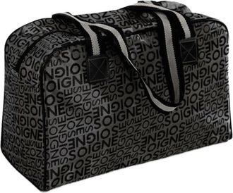 Generic Cloth Tote Bag with Letter Print for Travel and Clothing Organisation (Black,16.14&times;10.63&times;7.09in)