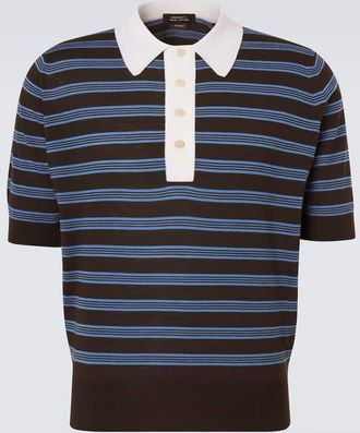 Wales Bonner Breeze striped wool polo sweater