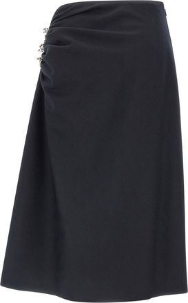 Dries Van Noten Herringbone Wool Skirt - Black