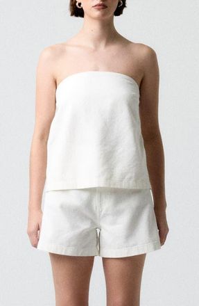 Pistola Denim Krissy Strapless Top in Egret at Nordstrom, Size X-Small