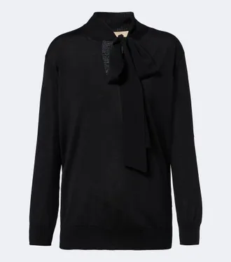 Valentino Bow-detail wool sweater