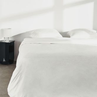 Maisons du monde Set de funda n&oacute;rdica de 240x220 cm y fundas de almohada de algod&oacute;n crudo y tejido moteado azul