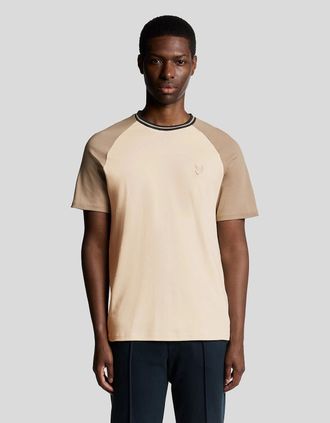 Lyle & Scott Lyle And Scott Mens Interlock Contrast Raglan T-shirt - Tan - Size: 36