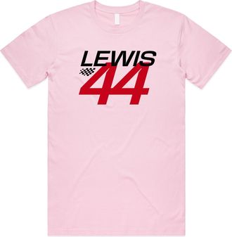Sanfran Clothing Lewis 44 Top Formula Motorsport Racing Sports Car Gift Idea Unisex T-Shirt Tee Medium/Pink