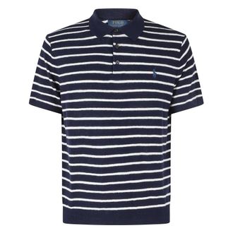 Polo Ralph Lauren Polo in Cotone e Lino con Motivo a Righe - - Tops - Uomo - Blu - S