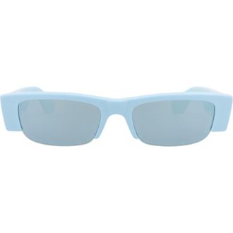 Alexander McQueen 54mm Half Rim Rectangular Sunglasses in Light Blue at Nordstrom Rack