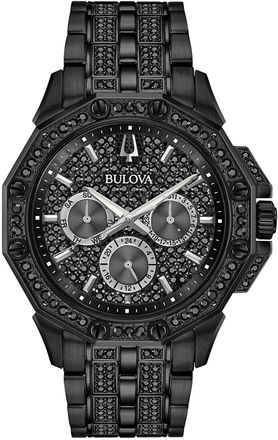 Bulova Crystal Octava Heren Zwarte Horloge 98C134
