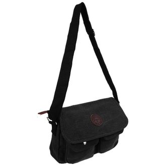 Supvox Vintage Black Canvas Shoulder Bag for Men, Casual Single Strap Messenger Bag, Sturdy Retro Crossbody Satchel for Work, Travel, and Daily Use