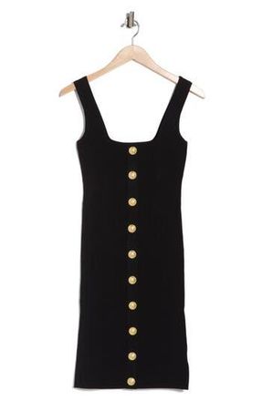 L'agence Soleil Button Knit Dress in Black/Gold at Nordstrom Rack, Size Xx-Large