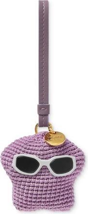 Versace Medusa Fluffy crochet bag charm - unisex - Fabric/Lambskin - OS - Purple