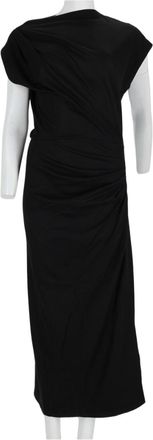 Isabel Marant Black Ruched Polyester-Blend Midi Dress