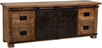 Wanderlust Deco Aparador De Madera Marr&oacute;n 160x42x62h Cm