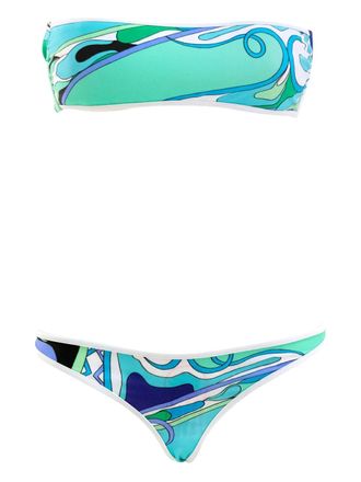Pucci orchidee-print bikini brief - Green