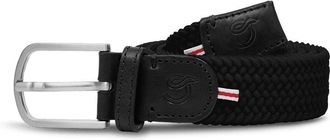 La Boucle Stretch elastic belt for men and women, soft braided belt with metal buckle, black mens belt with one waist in stretch fabric