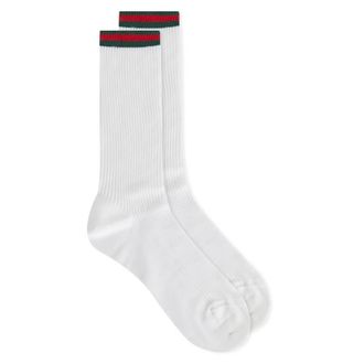 Gucci Cotton-Blend Web Socks, Size Medium