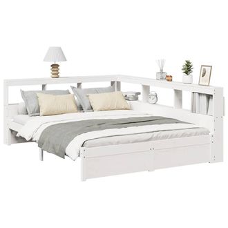 Berkfield Home Decorative Bookcase Bed without Mattress White 140x200 cm Solid W