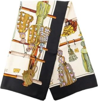 Herm&egrave;s Pre-owned Passementerie Scarf - Dames - Vintage Accessoires - Beige - ONE Size - Vintage