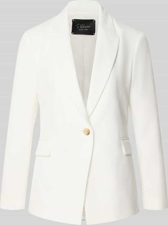 s.Oliver Black Label Shaped Fit Longblazer mit steigendem Reverskragen in Weiss, Gr&ouml;&szlig;e 38