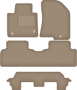 OEM Alfombrillas De Terciopelo Para Coche: Kia Carens Iv Monovolumen De 7 Plazas (2013-2018) Beige