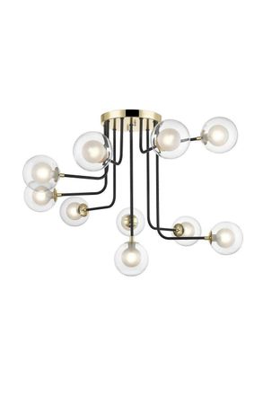 Netlighting Remy 10 Light Ceiling Light Gold Black
