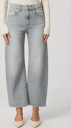 Paige Arellia Ankle High Rise Barrel Jean In Smokescreen Gret
