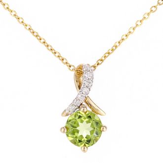 Diamant L'éternel 9ct geelgouden 0,55ct peridot en 0,02ct diamanten hanger