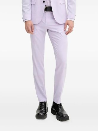HUGO BOSS flat-front tailored trousers - Purple
