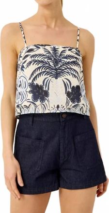 Marie Oliver Kyra Cropped Top In Blue/white