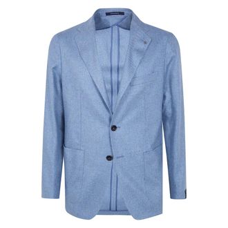Tagliatore Enkelrijige Zijden Blazer - Heren - Blazers - Blauw - XL - Leer - Jassen