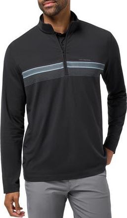 Travis Mathew Nautical Adventure Quarter Zip Pullover in Black at Nordstrom Rack, Size Medium