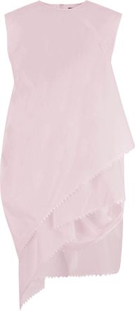 Jacquemus Asymmetrical Layered Cotton Dress with Mandarin Collar
