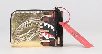 Sprayground Zip Wallet in Coated Cotton with Two-Tone Check Pattern
