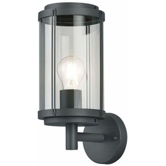 ETC Shop Faretto da parete di design alu lampada da giardino lampada da esterno illuminazione per facciate antracite, in set comprensivo di lampadine a led