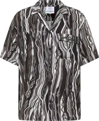 Carlo Colucci Blouses & Shirts - Heren - Korte mouwen Overhemden - Zwart - L - Overhemden