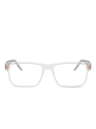 Tag Heuer rectangle-frame glasses - men - Acetate - 55 - White