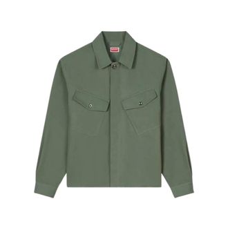 Kenzo Cotton Twill Utility Overhemdjas - Heren - Zomerjassen - Groen - M - Katoen - Jassen