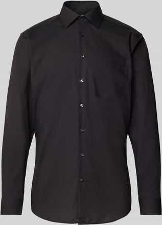Seidensticker Regular Fit Business-Hemd mit Knopfleiste in Black, Größe 39