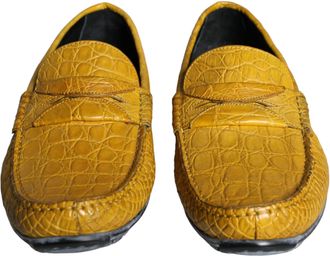 Dolce & Gabbana Yellow Leather Slip Mocassin Loafers Mens Shoes