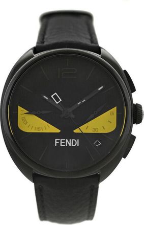 Fendi Momento Bugs Quartz Black Dial Mens Watch Momento Bugs