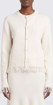 Bottega Veneta Pure Wool Cardigan with Embroidery and a Fringed Hem