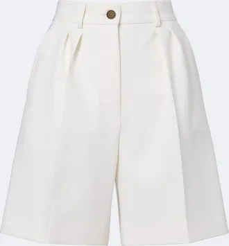 Max Mara Pleated wool-blend Bermuda shorts