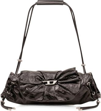 Diesel Scrunch-D-small Shoulder Bag In Shiny Scrunched Leather