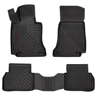 OEM Alfombrillas De Goma 3d Para Coche: Mercedes C W205 (familiar, Sed&aacute;n, 2015-) - Borde De 5 Cm