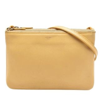 Celine Pre-owned Trio Crossbody Bag - Dames - Pre-owned - Geel - Maat: ONE Size Leer