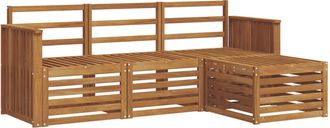 vidaXL Conjunto De Sof&aacute;s De Exterior 4 Uds. Natural Vidaxl