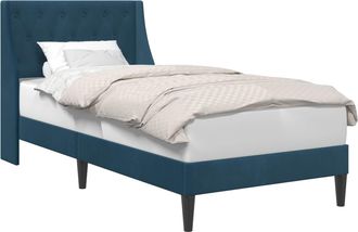 vidaXL Estructura De Cama Con Cabecera Azul 100 X 200 Cm Terciopelo Vidaxl