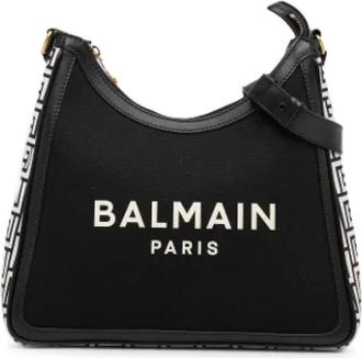 Balmain Pre-owned Shoulder Bags, female, Black, Size: ONE SIZE Pre-owned Canvas shoulder-bags